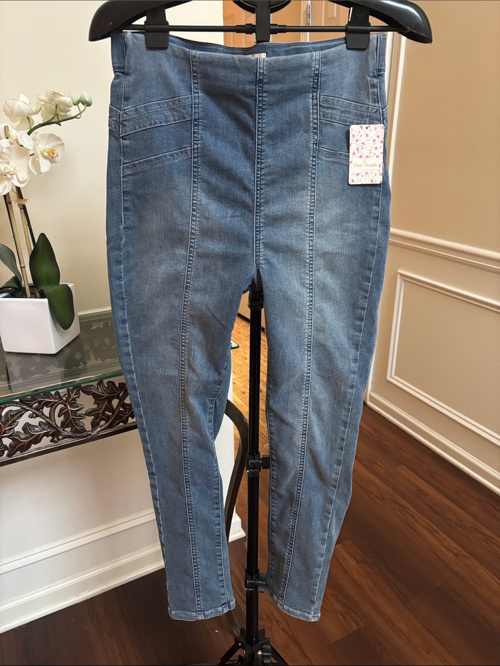 Free People Riptide Super High-Waist Stretch Denim Jeggings - size 31